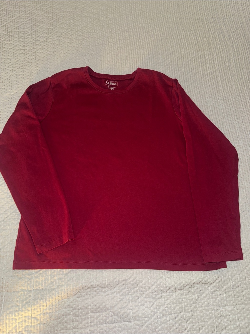 L.L. Bean Long Sleeve Crewneck Tee - Red